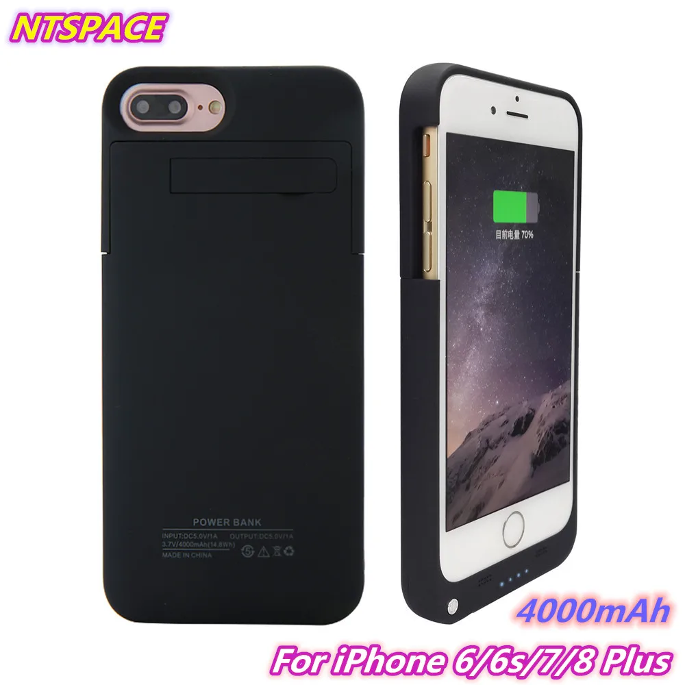 

Extended Phone Battery Power Case 4000mAh Power Bank For iPhone 8 7 6s 6 Plus Portable Anti-drop Back Clip Battery Charger Cases