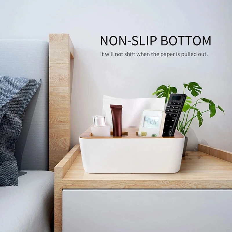 Desktop Tissue Box Holder Paper Towel Dispenser Division Storage Organizer For Bathroom Vanity Countertop | Дом и сад