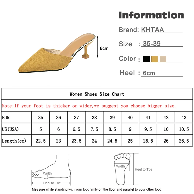 

Women Summer High Heels Slipper Ladies Suede Outdoor Fashion Poin Ted Sandals Woman Casual Slippers Female Shoes New 2020