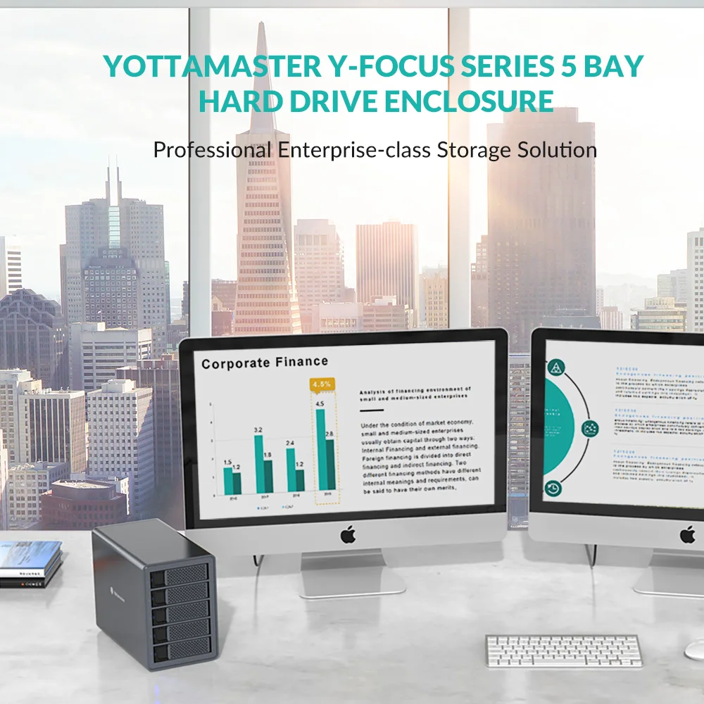 Чехол для внешнего жесткого диска Yottamas FS5U3 5 Bay 2 дюйма/3 дюйма USB3.0 на SATA3.0 |