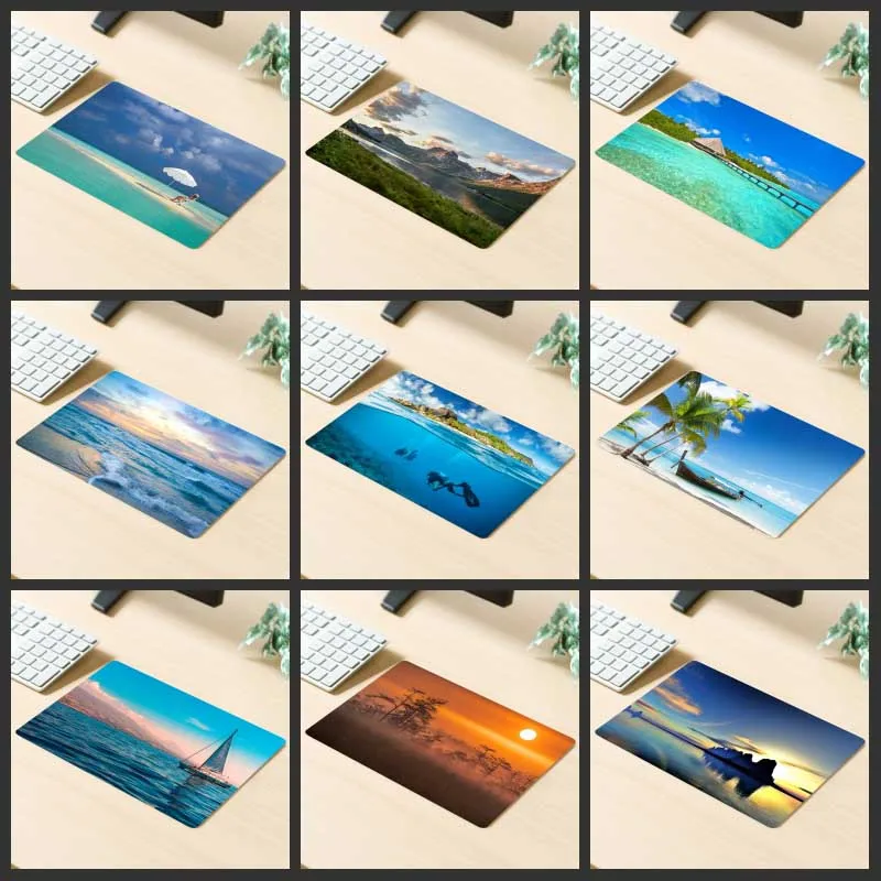 

XGZ Mouse Pad Sunset Seaside Sailing Scenery Custom Office Computer Desk Mat Rubber Mat for Lol Csgo Gamers 220X180X2MM
