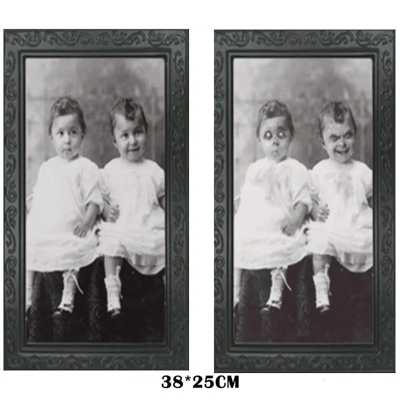C 3D призрак фоторамка ужас Картинки Рамки изменение уход за кожей лица призрак Хэллоуин вечерние Декор декоративный реквизит на Хэллоуин - Цвет: C