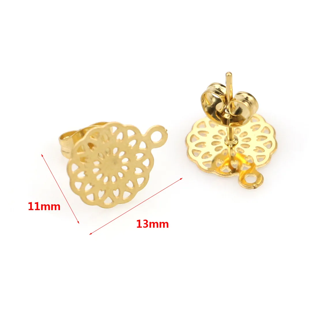 10 шт. 2019 модные Очаровательные Полые серьги из нержавеющей стали с круглым узором