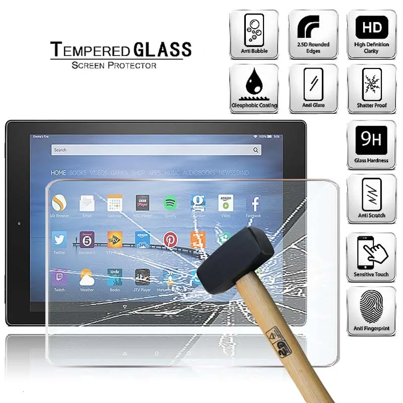 

Планшет закаленное Стекло Экран Защитная крышка для Amazon Kindle Fire/Kindle Fire HD 10 (2017) с Alexa взрывозащищенный поломки закаленная пленка