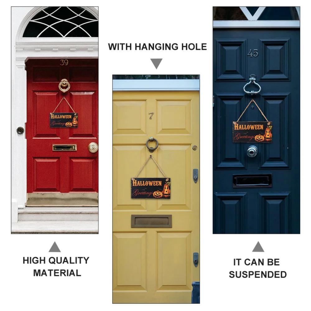 

6pcs Hanging Door Sign Creative Festival Party Wood Plaque Home Decor