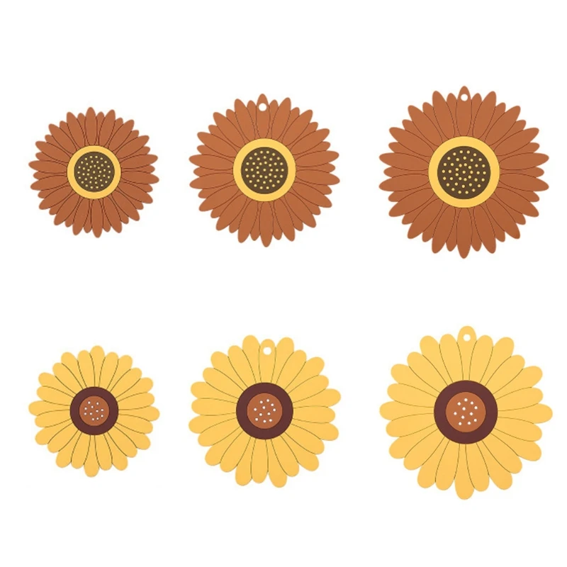 

Симпатичная подставка для посуды подвесная термостойкая Нескользящая подставка в виде цветка подсолнуха для чашек чая кофе кухонный коври...