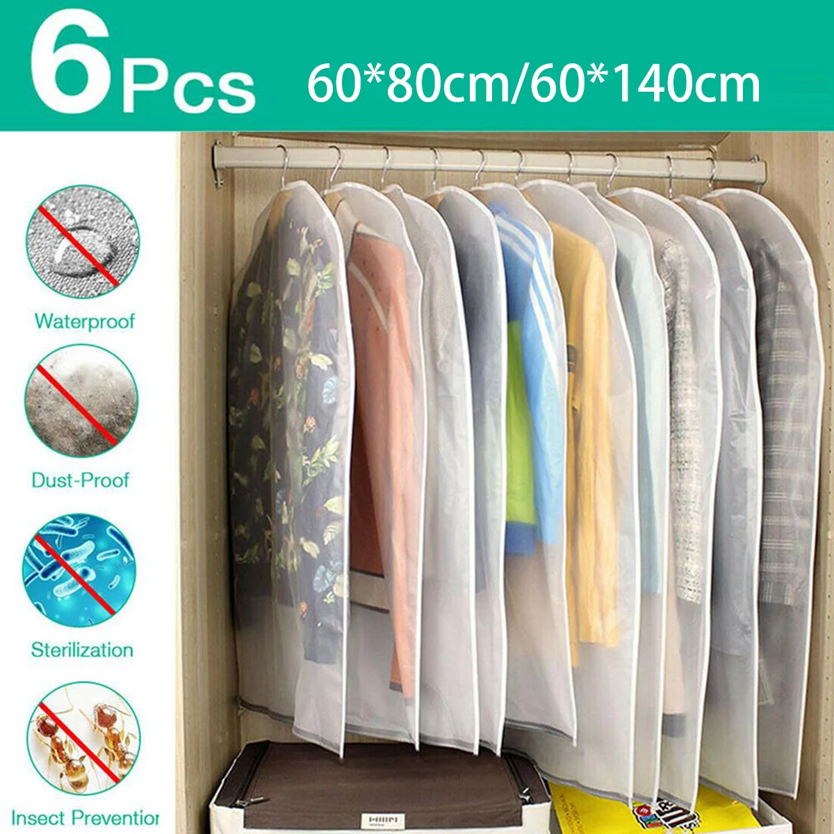 

Hanging Dust cover Suit Dress Garment Bag Clothes Home Organizer Cloth
