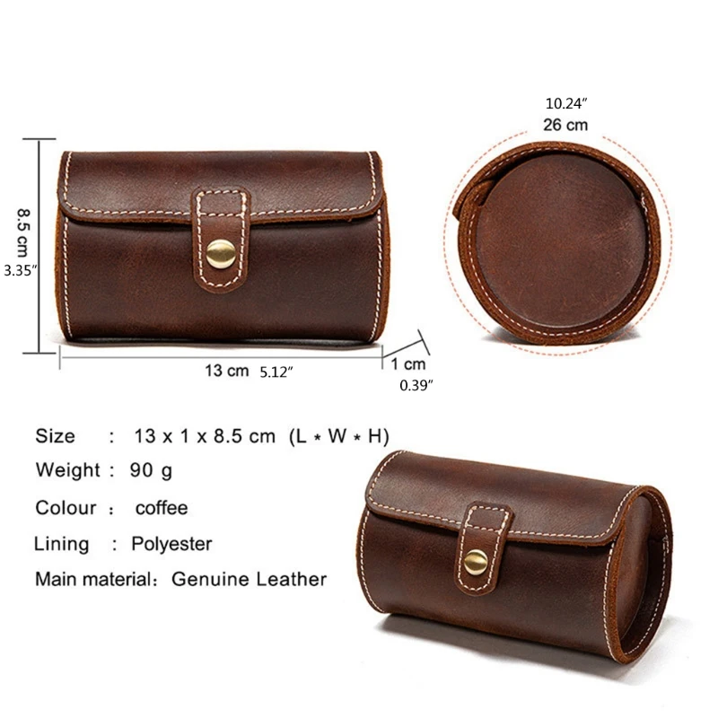 

Genuine Leather Watch Pocket Classic Portable Watch Protection Storage Box N0PE