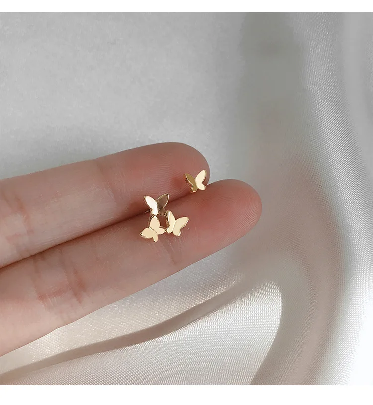 

Prevent allergy 925 Sterling Silver Asymmetry Butterfly Stud Earrings For Women Party Jewelry Pendientes Brincos eh1257