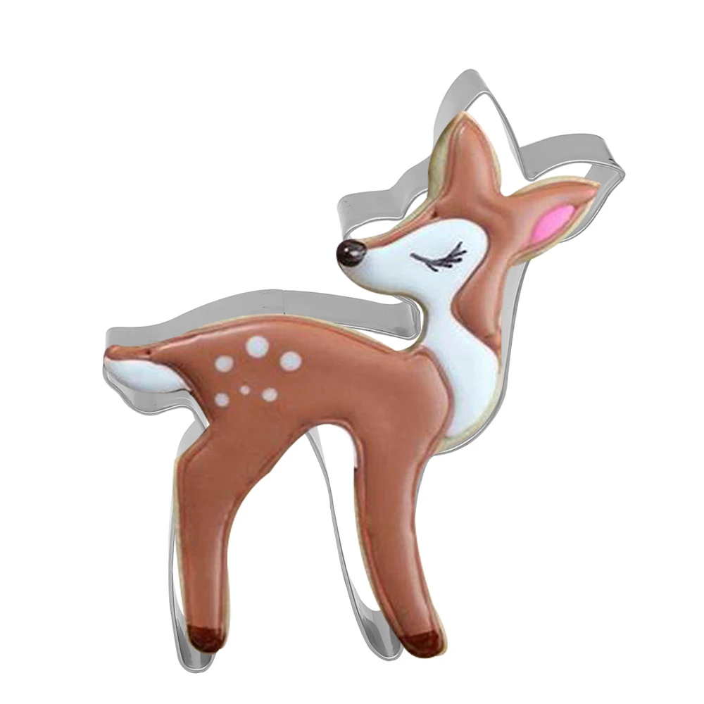 Christmas Cookie Cutter Stainless Steel Biscuit Mold Elk/Deer Shaped Cake DIY Tool Fondant Chocolate Decorating Tools |