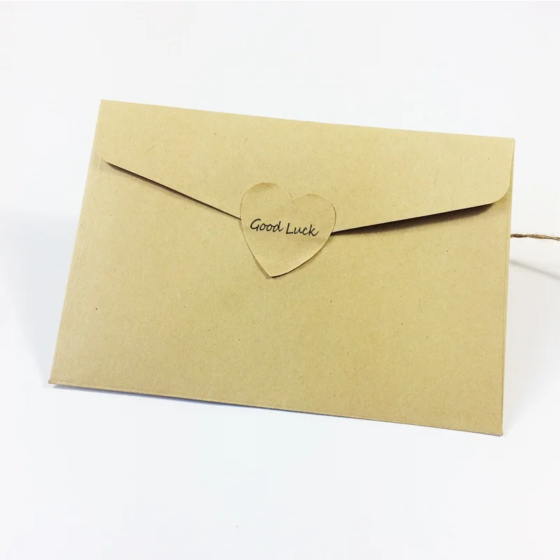 100 шт./лот винтажный теплый дизайн сердца крафт бумага наклейка с уплотнением для