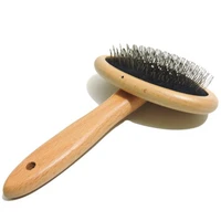 wooden dogs and cats slicker brush for removing mats tangles and loose hair pet grooming comb for long or short hair dogs