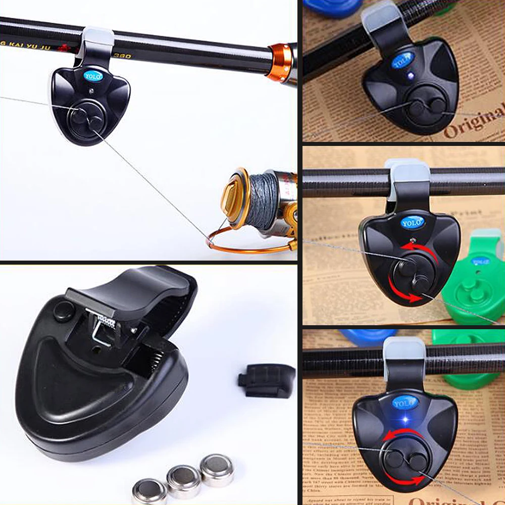 

2/4pcs Electronic Fishing Bite Alarm with Sound LED Lights Indicator Fish Bite Alarms Buzzer Loud Siren Daytime Night Indicator