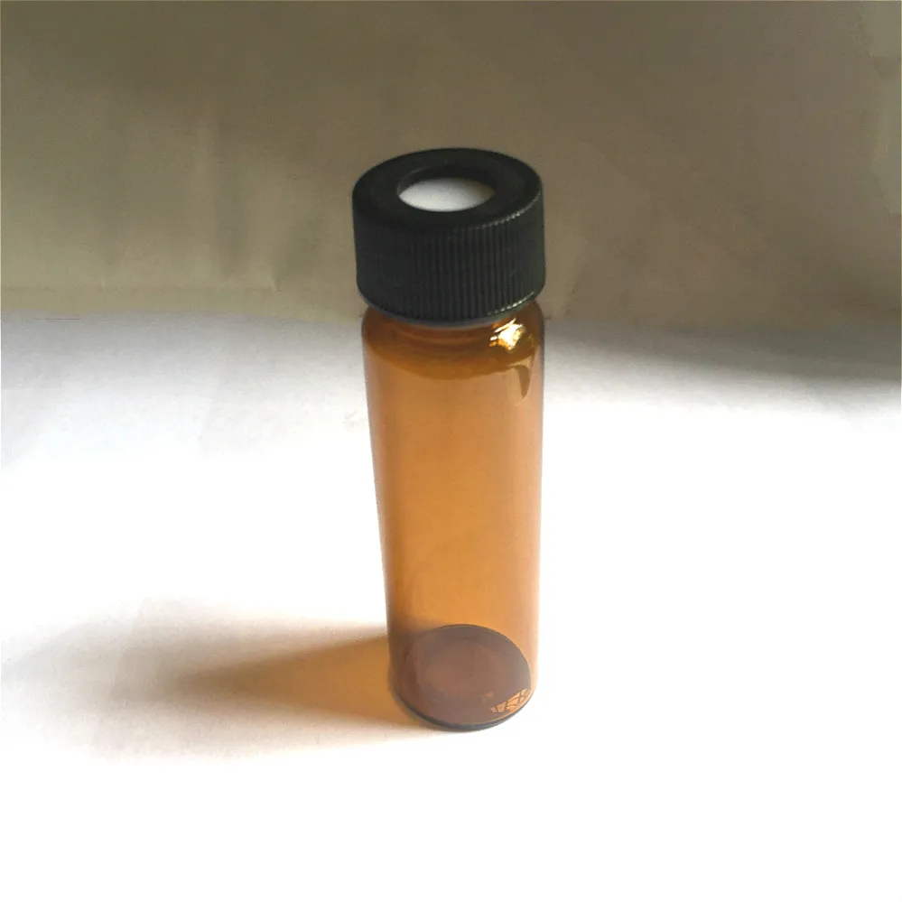 Коричневые хроматографические флаконы 4 мл с черной открытой Кепка плоским