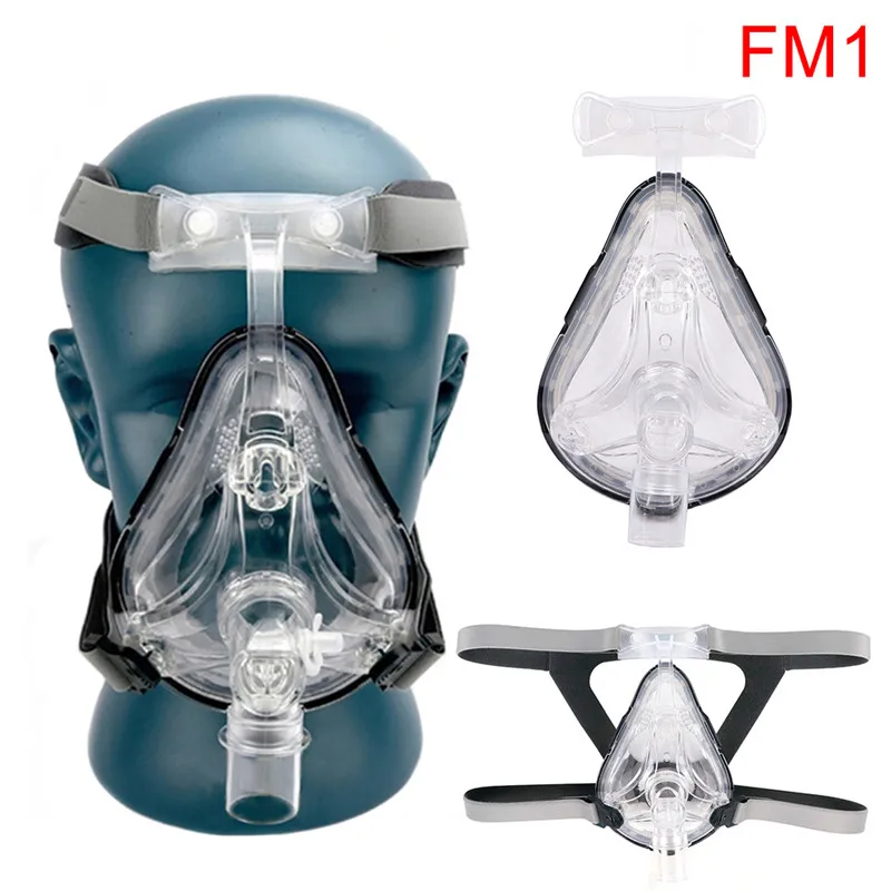 FM1 маска для лица CPAP Авто CPAP BiPAP маска с бесплатным головным убором Белый s m l для сна апноэ OSAS храп людей