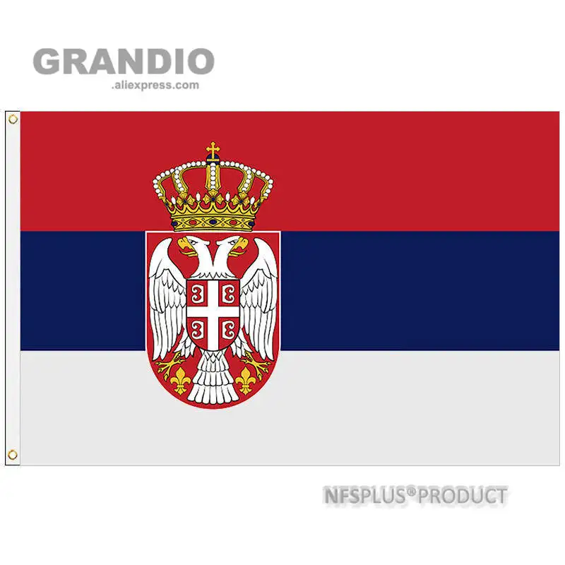 Флаг сербии 90x150 см 100% полиэстер двойными бортами Печатные Национальные флаги и