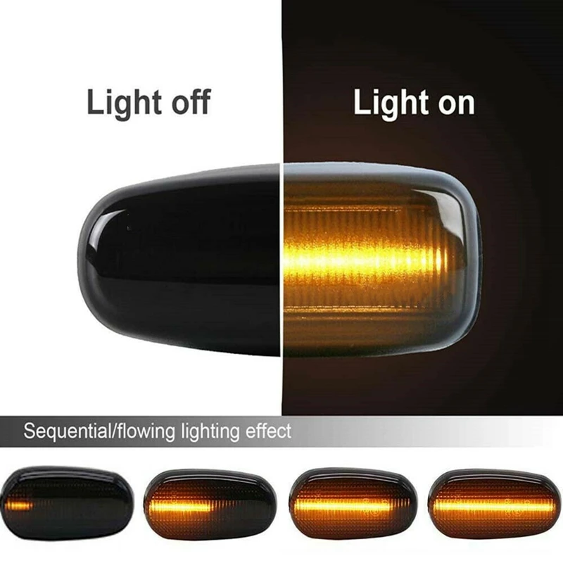 2Pcs Car Dynamic LED Side Marker Light Turn Signal Smoke for Alfa Romeo Mito 147 GT Fiat Bravo 51822766 | Автомобили и мотоциклы