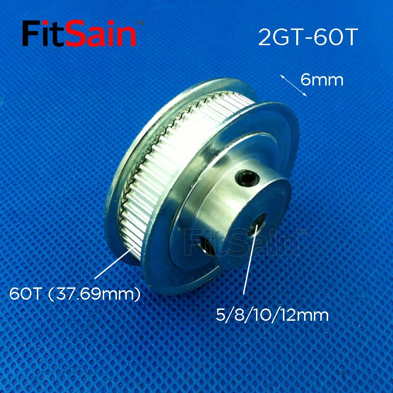 Фото FitSain-2GT 40T/48T/60T/80T Ширина 6 мм шкив из алюминиевого сплава коэффициент снижения привода синхронное центральное отверстие колеса 5/6/6.35/8/10/12 №4