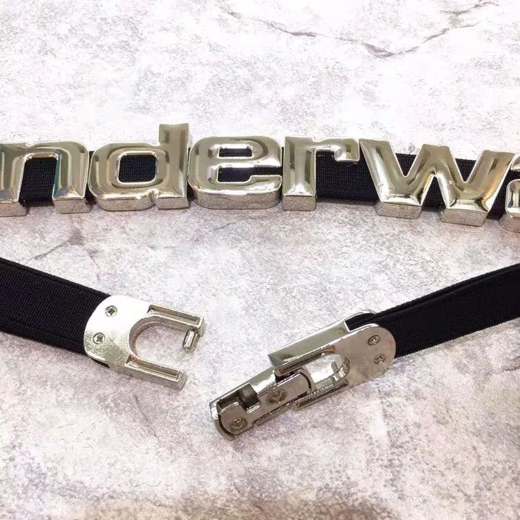 

King Belt Metal Letter Women's Belt Match with Coat Removable Elastic Waistband Belt