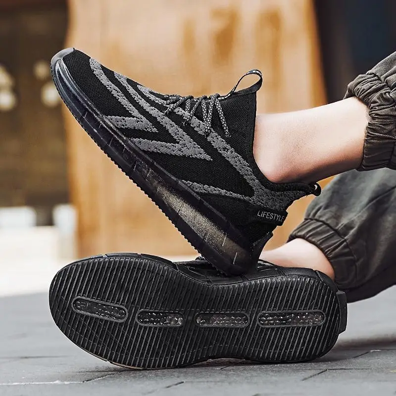 

2020 Hot Sell Running Shoes Men's Shoes New Korean Version of The Trend of Flying Woven Sports Running Shoes Summer Breathable