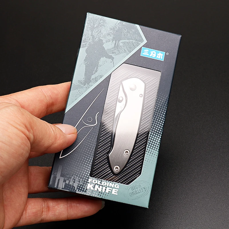 

SANRENMU 6011MINI Stainless Steel EDC Pocket Folding Knife with Belt Clip for Travel Camping and Hunting