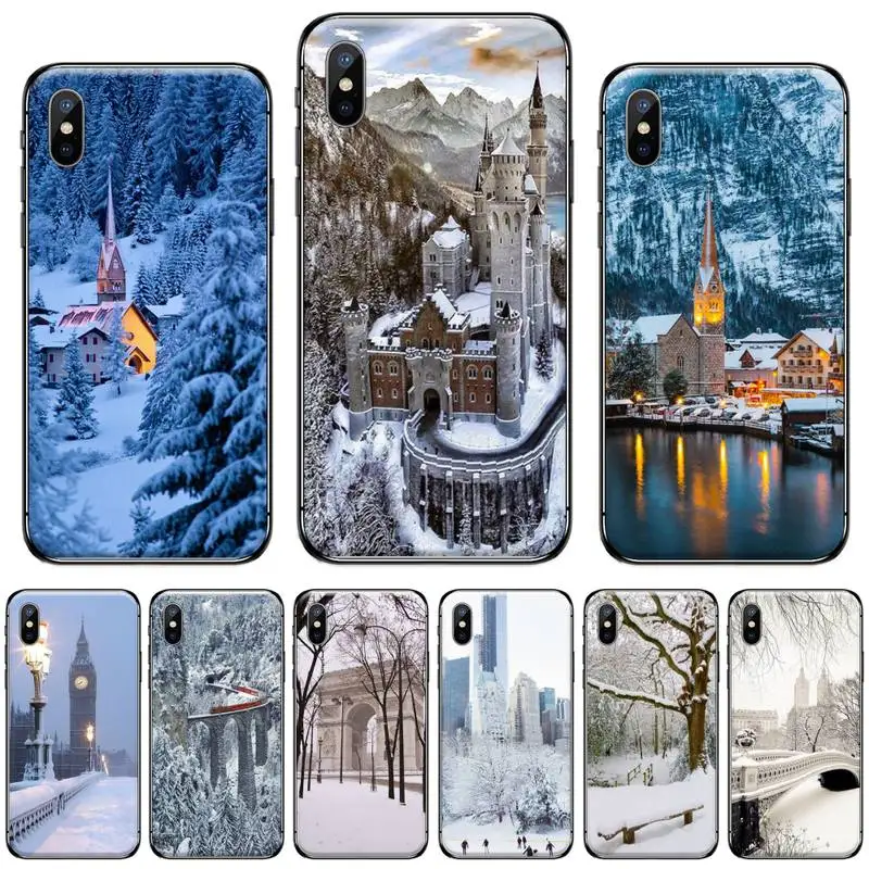 

Winter New York Central Hard Phone Case for iPhone 11 12 mini pro XS MAX 8 7 6 6S Plus X 5S SE 2020 XR