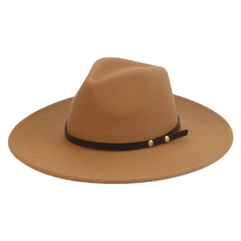 

fedoras women hats panama big brim 9.5cm solid belt casual khaki camel yellow green outdoor classic formal dress men women hats