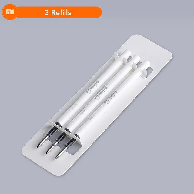 3 Refills Ручка Xiao mi jia с 0,5 мм швейцарской заправкой 143 мм роликовый шариковый знак ручка mi Xio mi Sign шариковые черные чернила для ручки - Цвет: 3 Refills