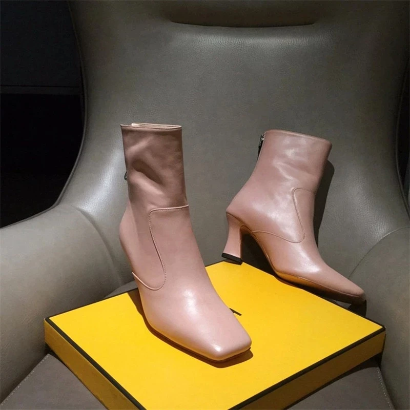 Женские мотоциклетные ботильоны из натуральной кожи повседневные однотонные