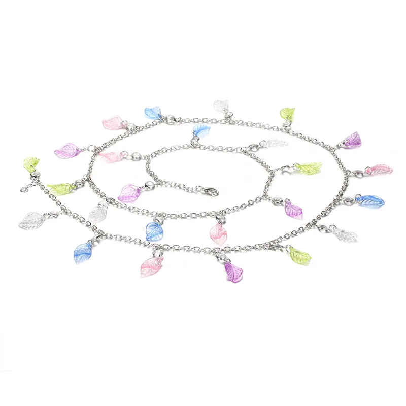 Богемная Сексуальная цепочка для тела с красочными листьями Женская пляжная