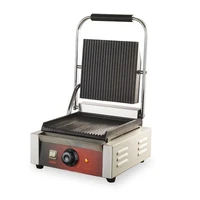 Single Head Contact Grill Electric Griddle With Double Groove Plates  Panini Grill Sandwich Maker