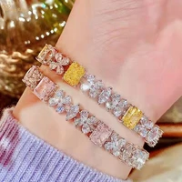 wong rain 100 925 sterling silver created moissanite diamonds gemstone romantic bracelet bangle for women fine jewelry gift