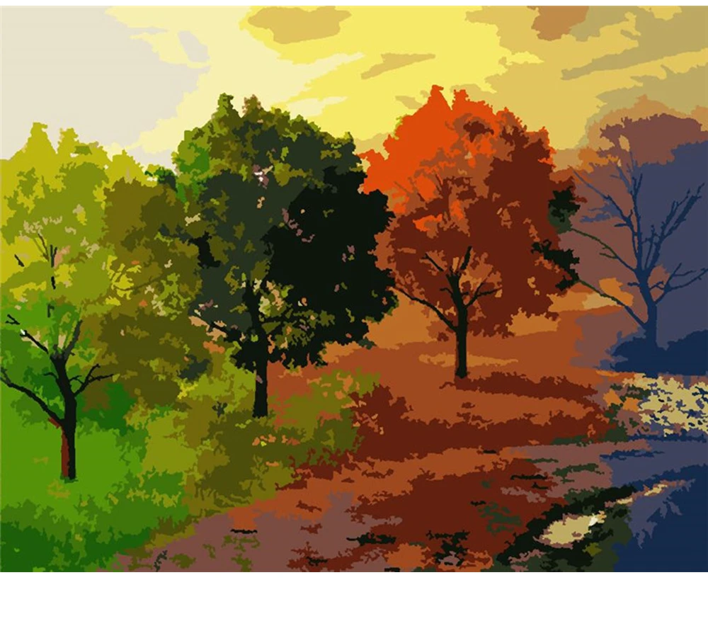 

CraftArtGo Painting By Numbers Landscape Drawing On Canvas HandPainted Gift Picture By Number Waterfall Kits Home Decoration