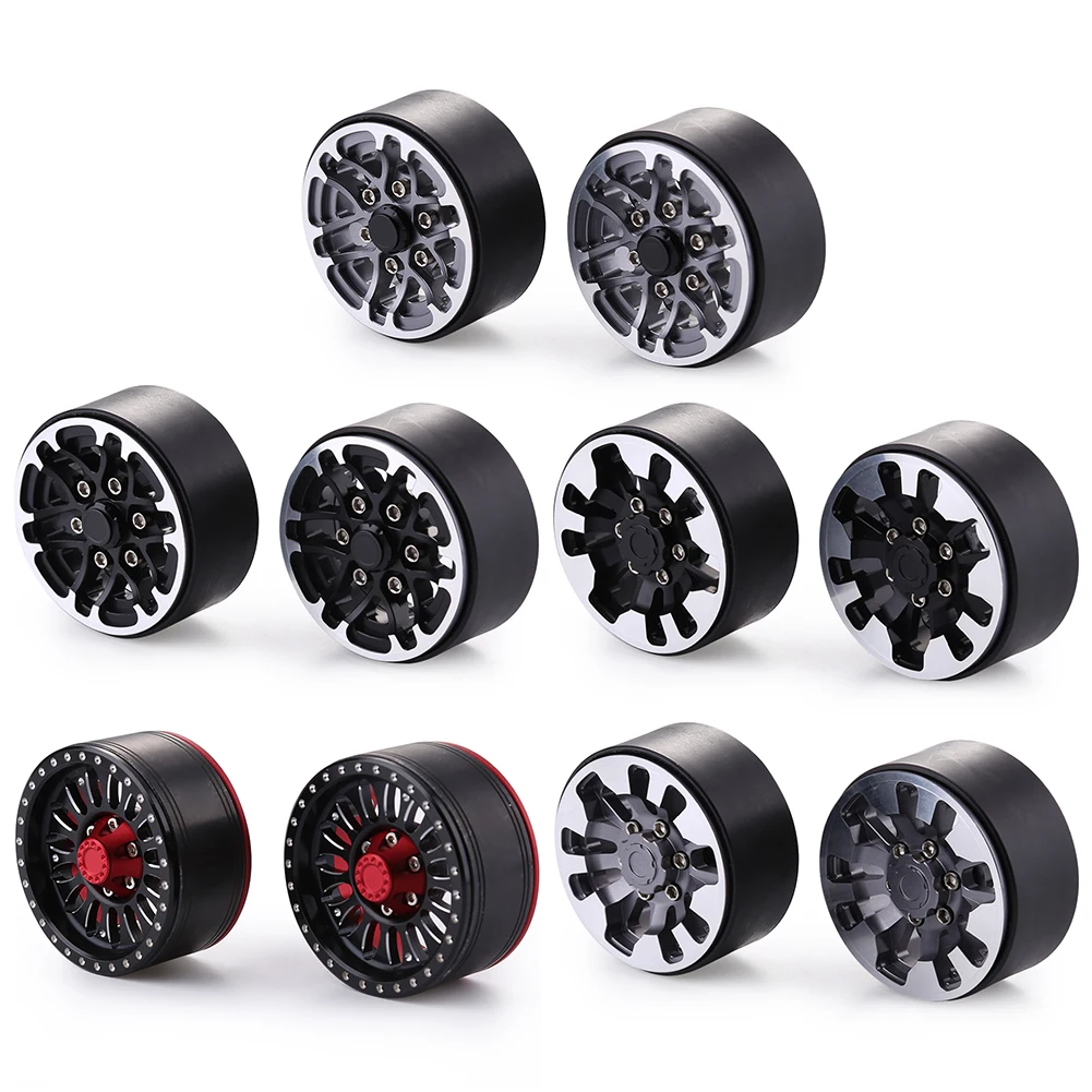 

4PCS Metal 1.9 Inch Beadlock Rim Wheel Hub With Nut Fitting for Traxxas axial Hsp Redcat Tamiya Hpi 1/10 RC Car Toy