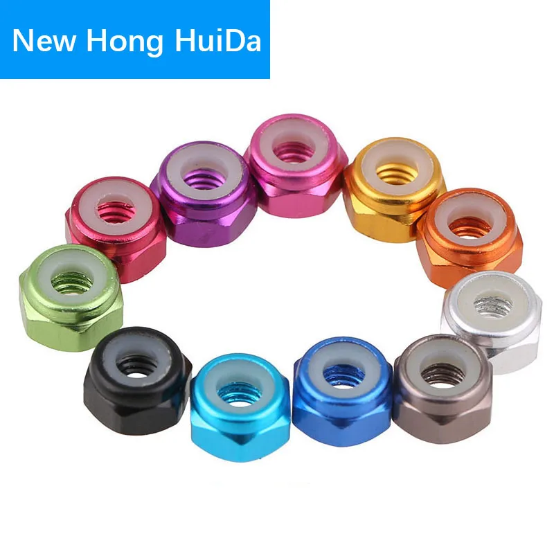 Anodizing M3 M4 M5 M6 6061 Aluminum DIN934 Hex Nuts For RC Car Parts Hardware