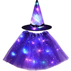 Светодиодная подсветка для девочек, паутина, паутина, шляпа с юбкой-пачкой, реквизит, светящиеся праздничные костюмы для вечеринки, дня рождения, свадьбы