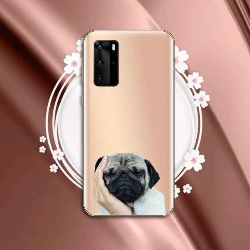 

Pug Dog French Bulldog Phone Case Transparent for Huawei P20 P30 P40 lite pro P smart 2019 honor 8x 10i