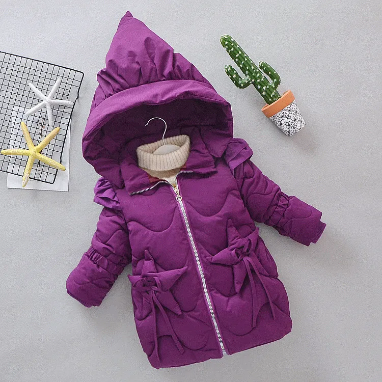 

JAYCOSIN Baby Girl Medium And Small Children Hooded Cap Cotton Stars Decorate Loose Coat Kids Winter Coat Girls