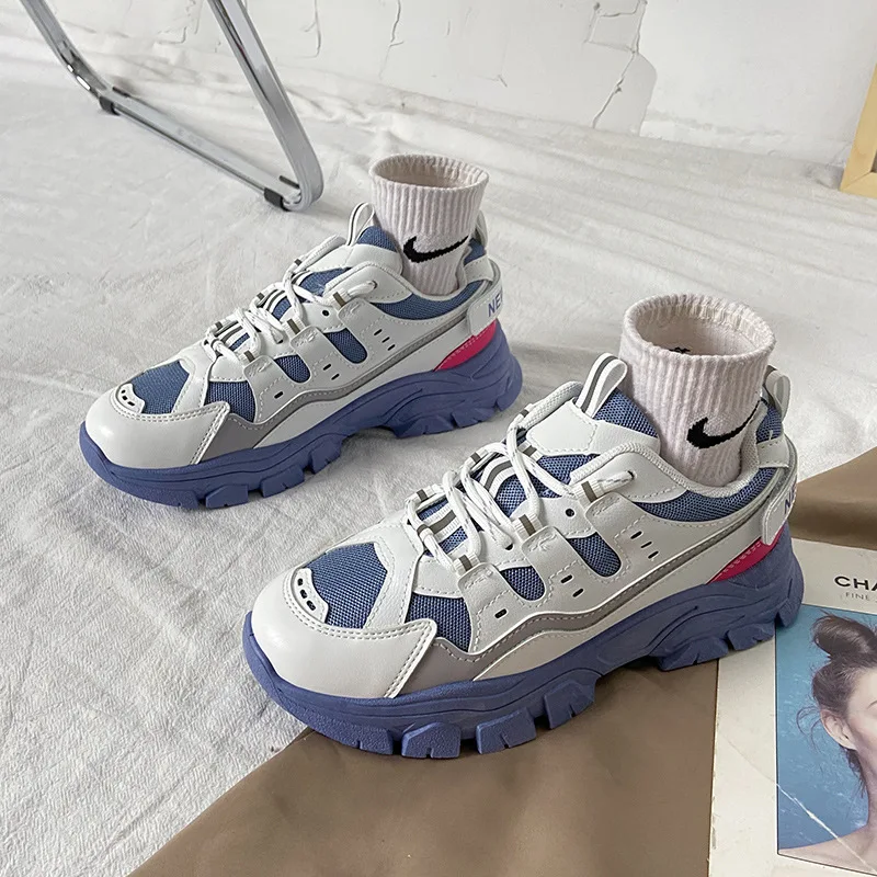 

Casual Shoes Women 2021 Fashion Thick Platform Non Slip Vulcanize Shoes Woman Sports Tennis Road Sneakers for Walking Sneakers