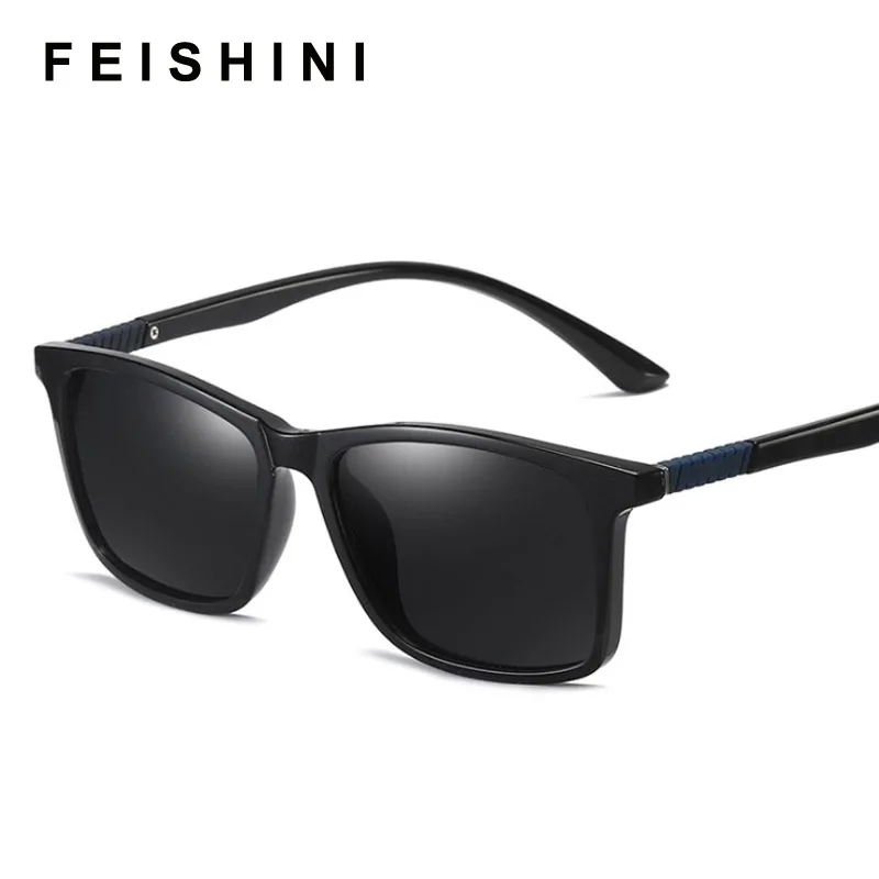 FEISHINI Ретро стиль квадратные солнцезащитные очки в стиле стимпанк мужские