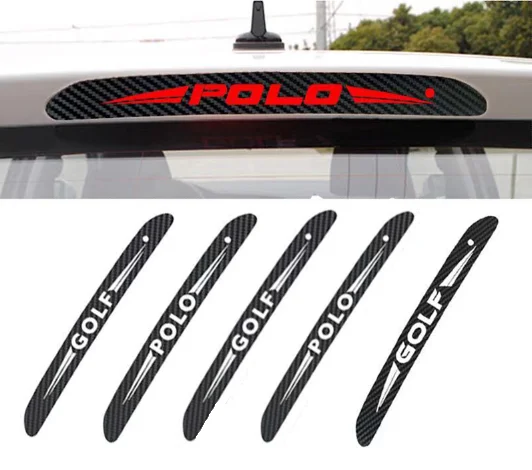 1PCS Carbon fiber car stickers high mount brake lamp luminous for Volkswagen VW GTI GOLF 5 6 7 t5 t7 MK6 MK7 POLO | Автомобили и