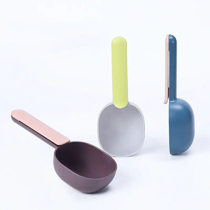 

1pc Pet Cat Dog Food Shovel Feeding Scoop Spoon with Sealing Bag Clip