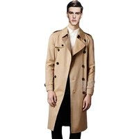 fashion autumn winter large size mens windbreaker casual korean coat double breasted knee length trench coat men fashoin tops