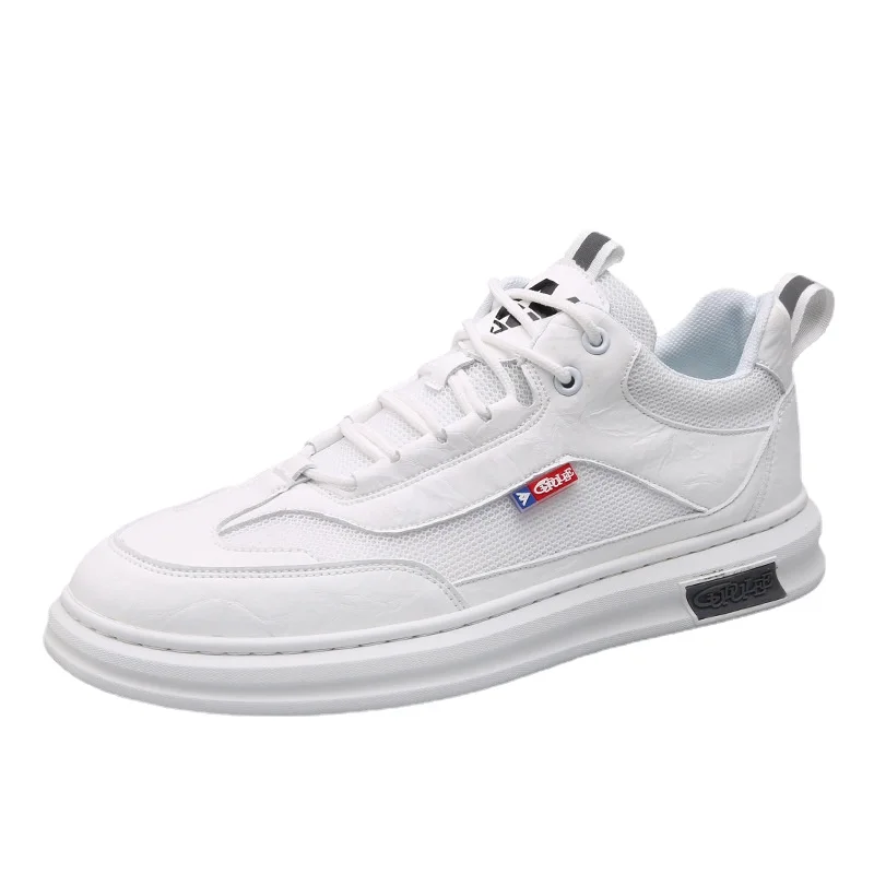 

New Men's White Sneakers Women's Fashion Vulcanize Shoes Size 36-44 High Quality Hip Hop Shoes Platform Lace-up Running Shoes