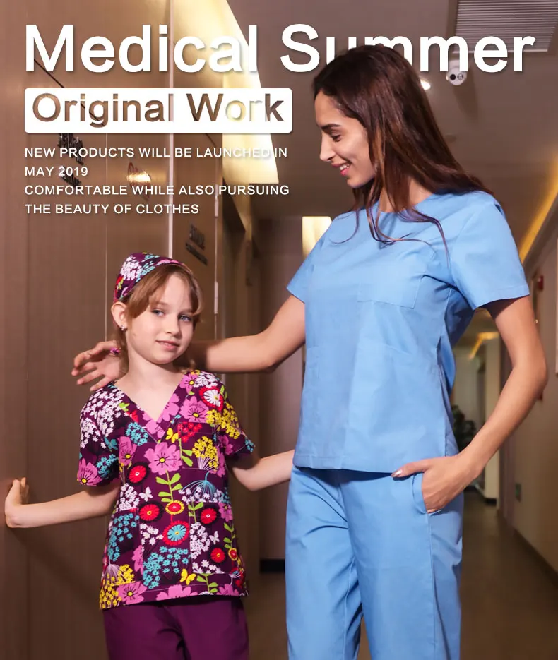 

New Women Medical Uniforms Doctor Spring/Summer Short Sleeved Scrub Sets Nurse Uniform Beauty Salon Work Wear Breathable