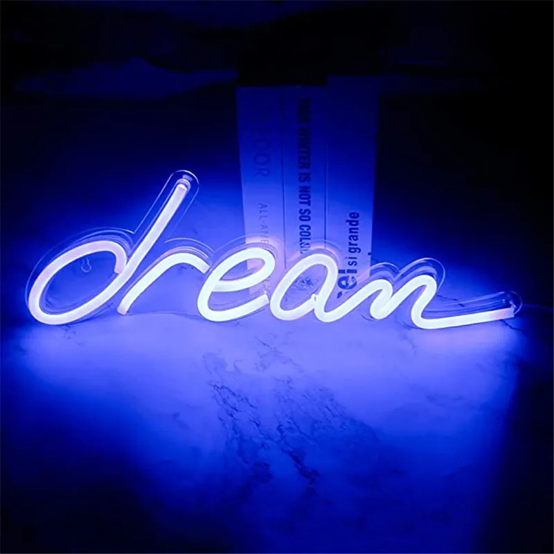 

Dream Neon Signs USB for Led Neon Pub Cool Light Wall Art Bedroom Bar Decorations Home Accessories Party Holiday Novelty Display