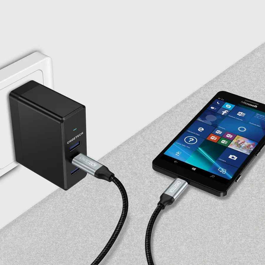 CHOETECH Type C USB Cable Fast Charging Data To 3.3ft/1M for Samsung S8 S10 Phone For Huawei Xiaomi | Мобильные телефоны и