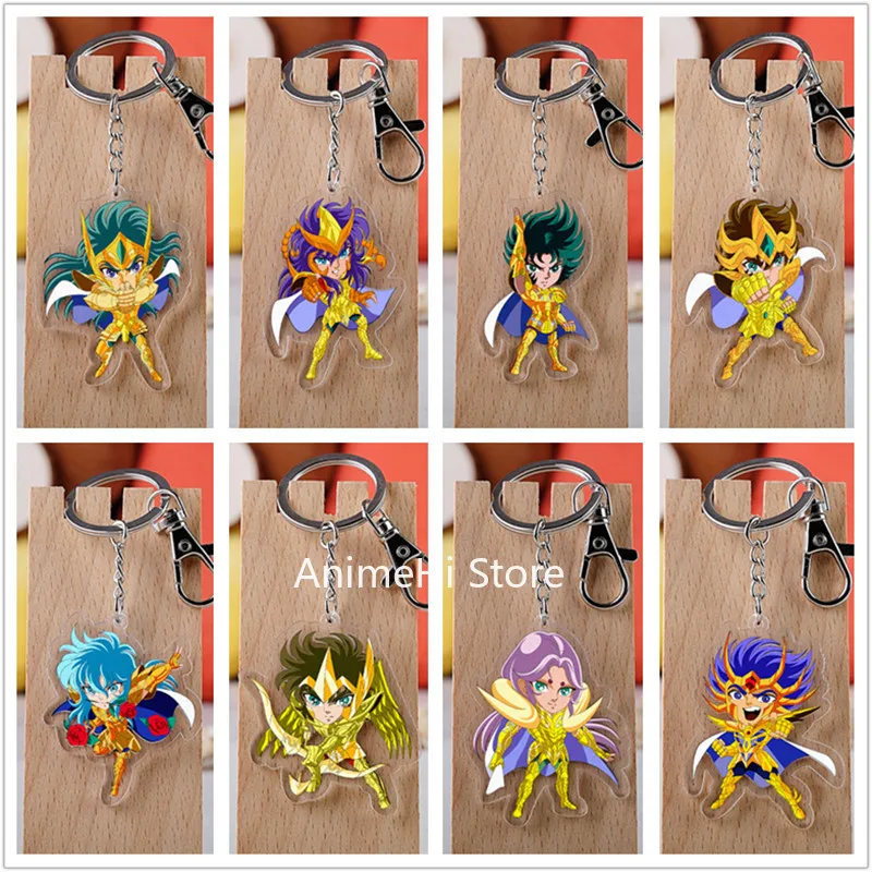 

20 шт./лот Saint Seiya, акриловый брелок для ключей, игрушка, фигурка альдедана, маска смерти, подвеска, кольцо для ключей, подарки