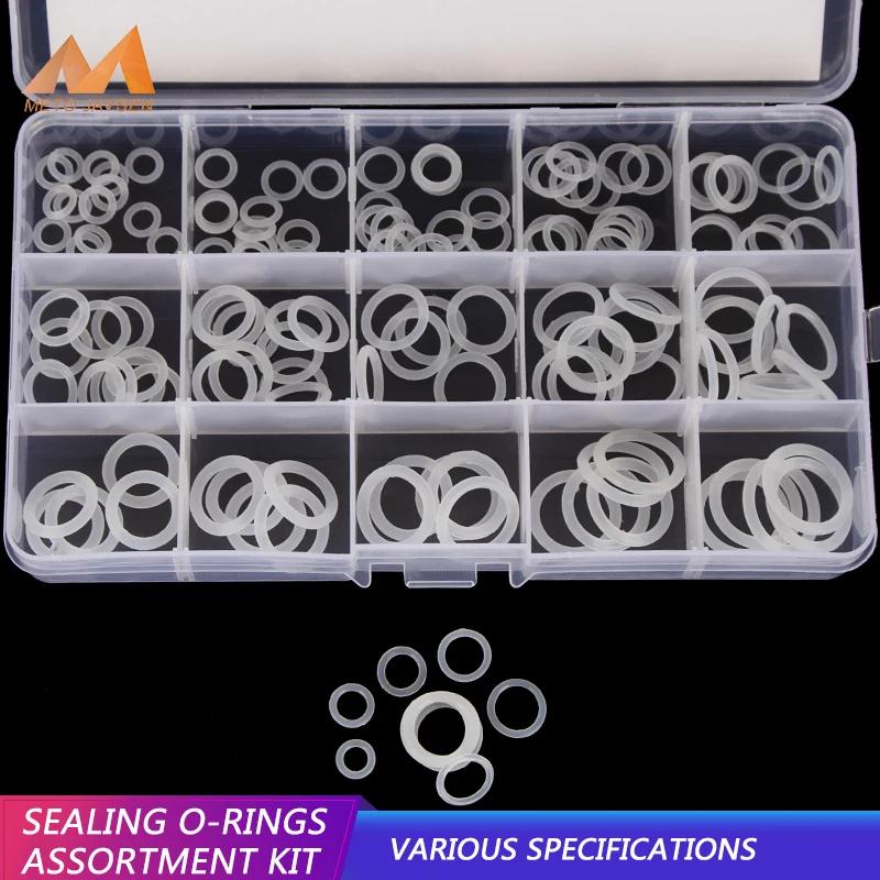 

PCP Paintball Sealing O-rings White Silicone O Rings Replacements OD 6mm-30mm CS 1.5mm 1.9mm 2.4mm 3.1mm 15 Sizes 150PCS BG018
