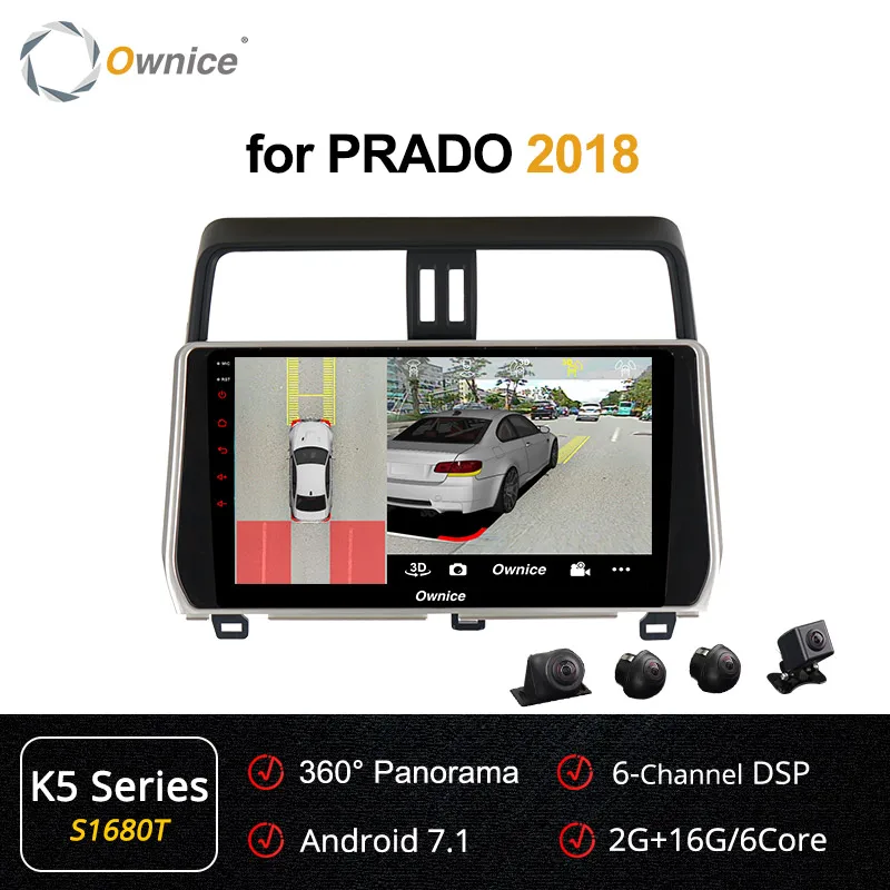 Ownice k3 k5 k6 Авторадио Android 9,0 4 ГБ Автомобильный dvd-плеер для Toyota Land Cruiser prado LC150 радио SPDIF DSP 360 панорама - Цвет: S1680 K5
